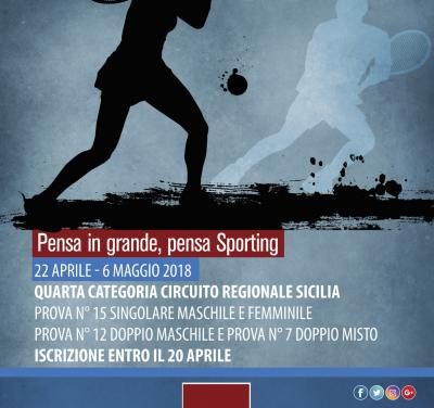 Tennis – Torneo IV Categoria M/F 22 aprile – 6 maggio 2018