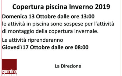 Avviso – Copertura Piscina