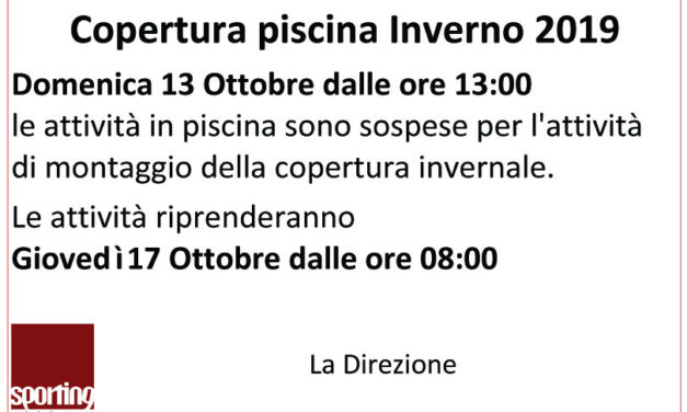 Avviso – Copertura Piscina